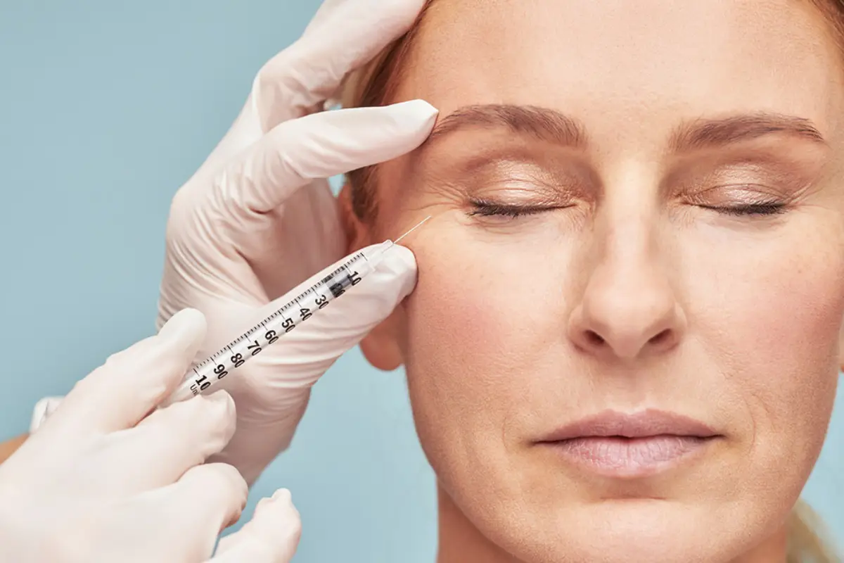 Dermatology clinic tray prepared for a discussion of anti-aging treatment options