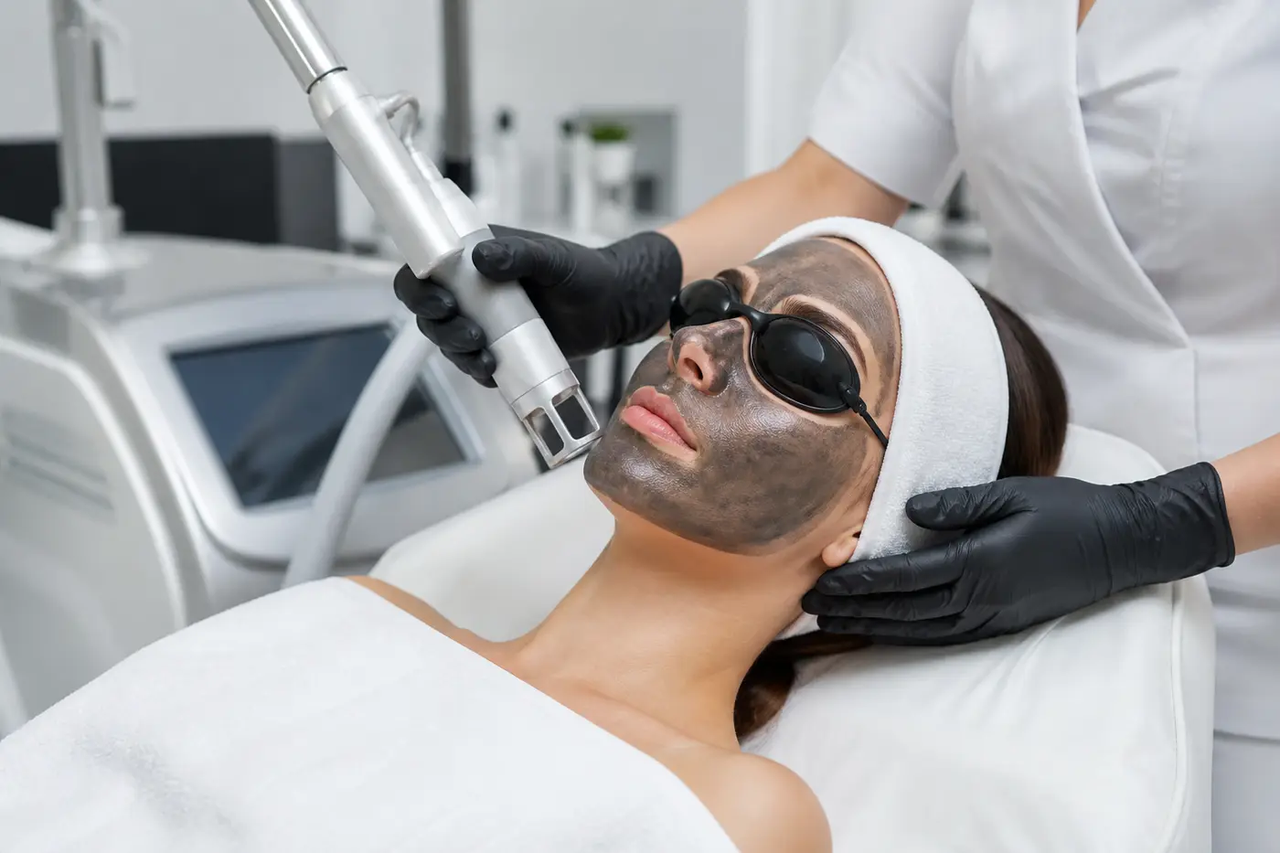 Educational graphic about carbon laser peel skin care