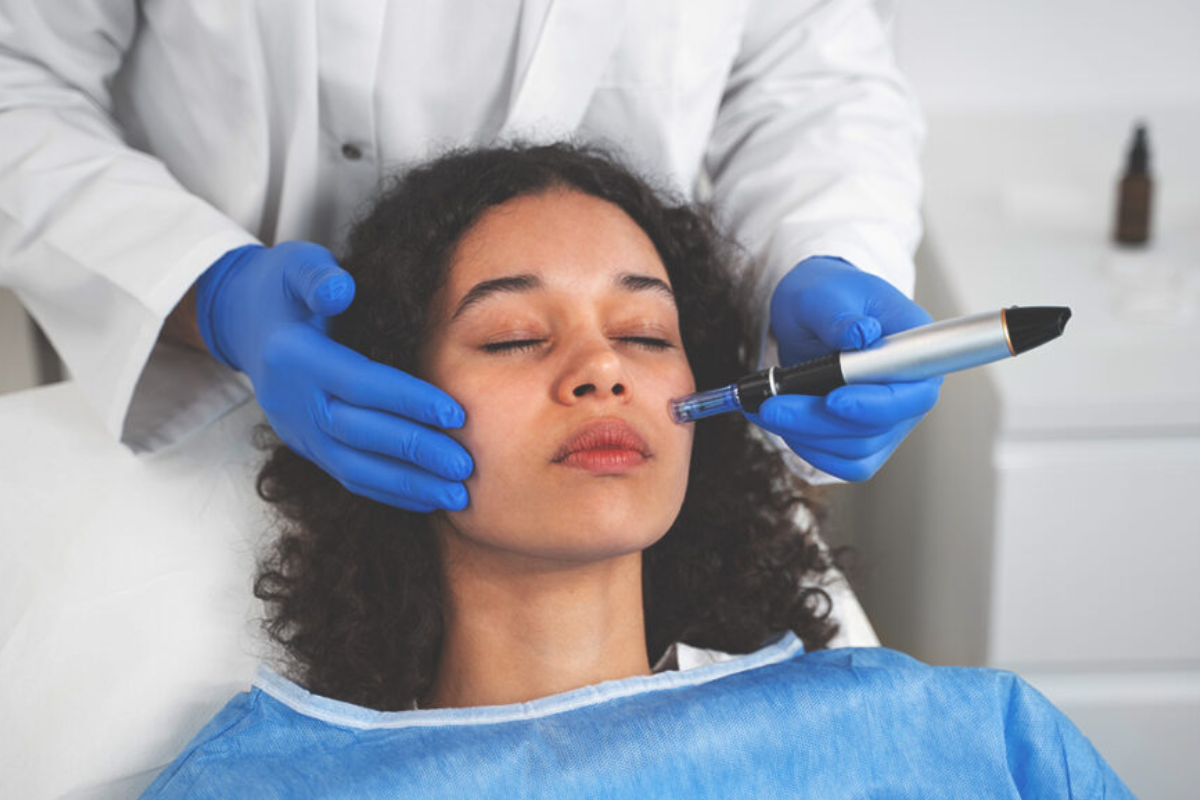 Dermatology and medical tourism treatment concept